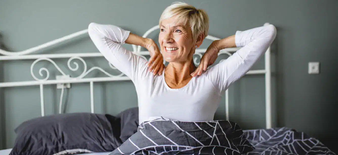 Chronic pain happy on bed