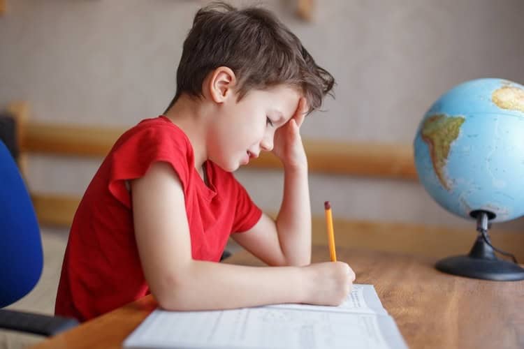 Frustrated student with dyspraxia