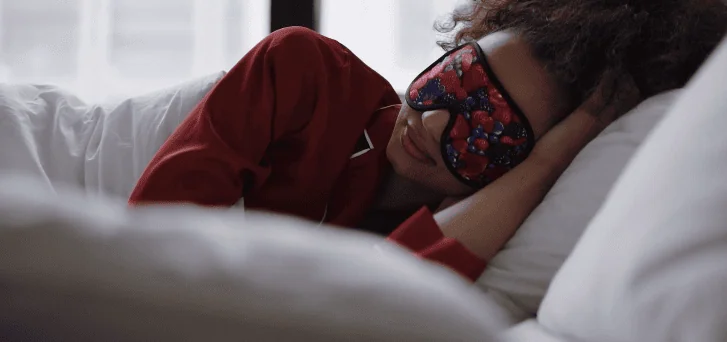 Woman sleeping eye mask